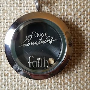 "Lets move mountains" locket & charms